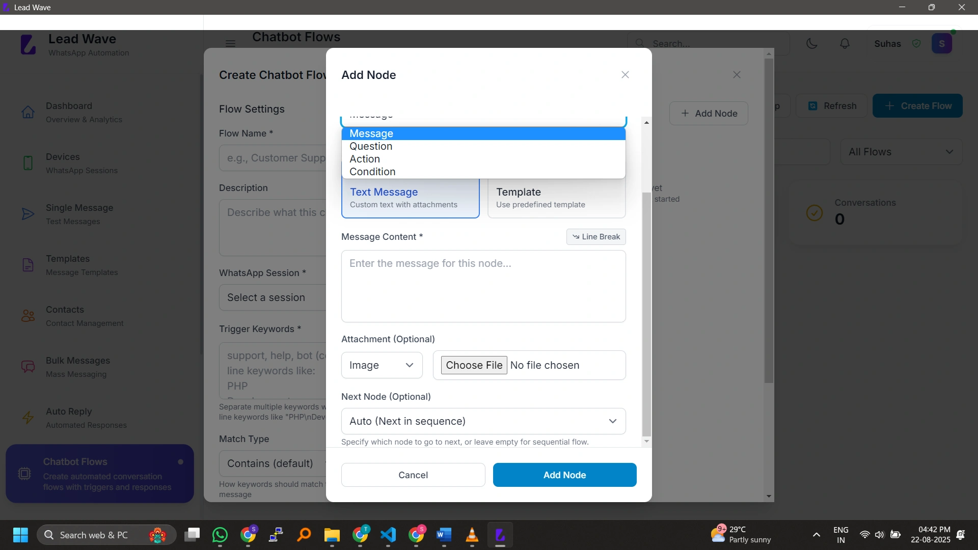 Create smart flows that qualify, engage, and convert automatically.